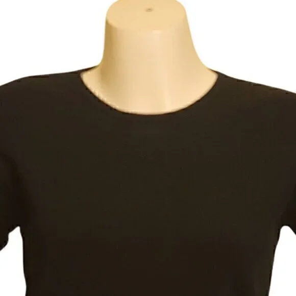 Sweater Crewneck Cotton Short Sleeve S Black - Picture 3 of 6